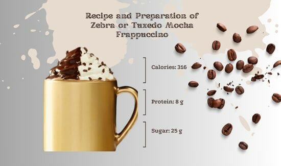 Recipe and Preparation of Zebra or Tuxedo Mocha Frappuccino