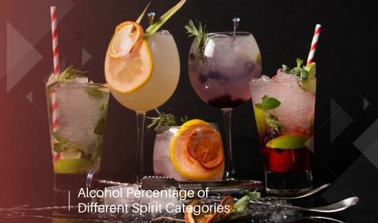 Alcohol Percentage of Different Spirit Categories