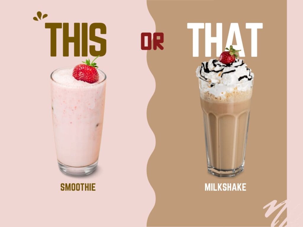 Ingredients and Quality of milkshake